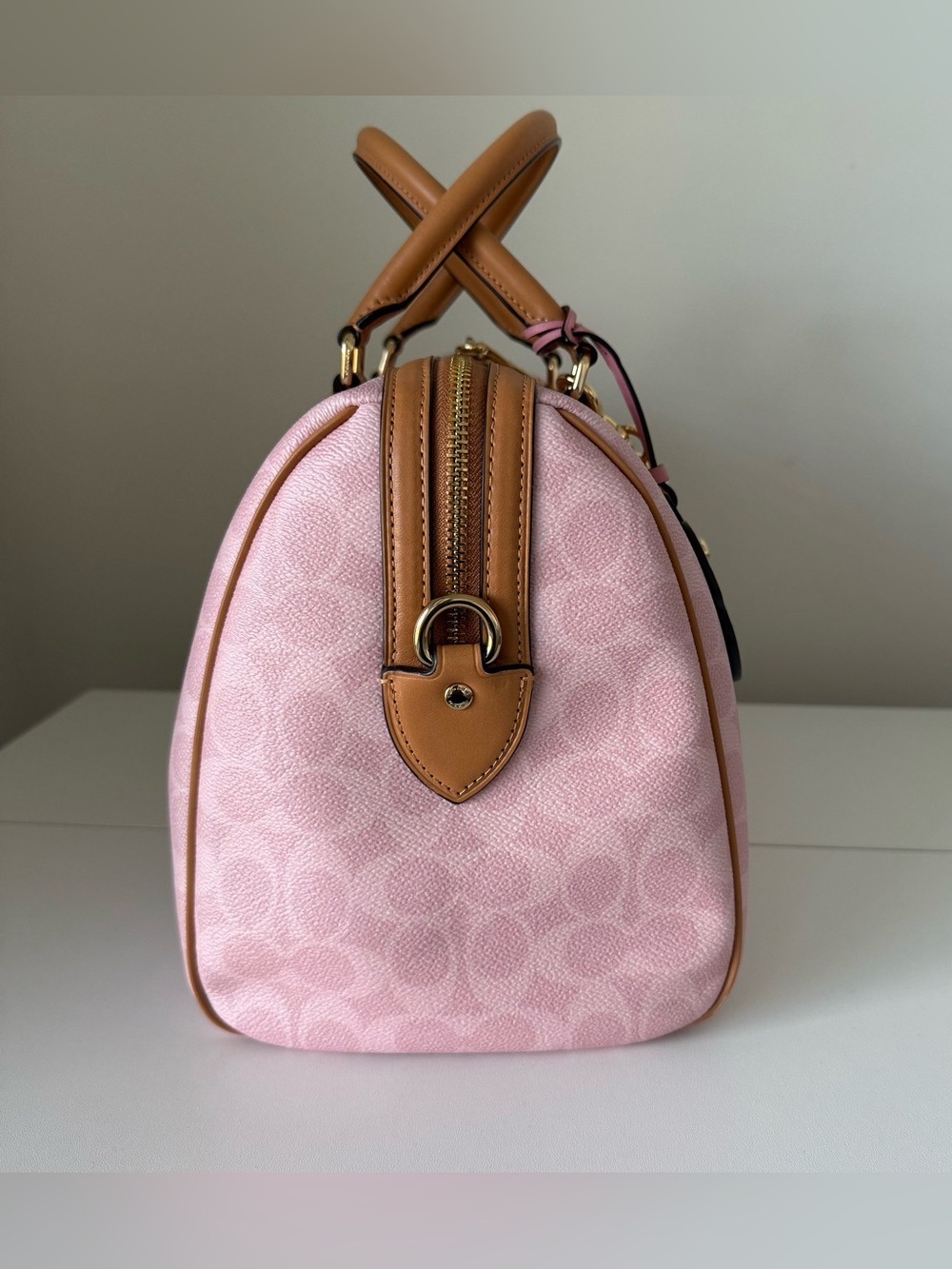 Coach Large Powder Pink Rowan with Matching Pink Wallets and Passport holder - Picture 7 of 15